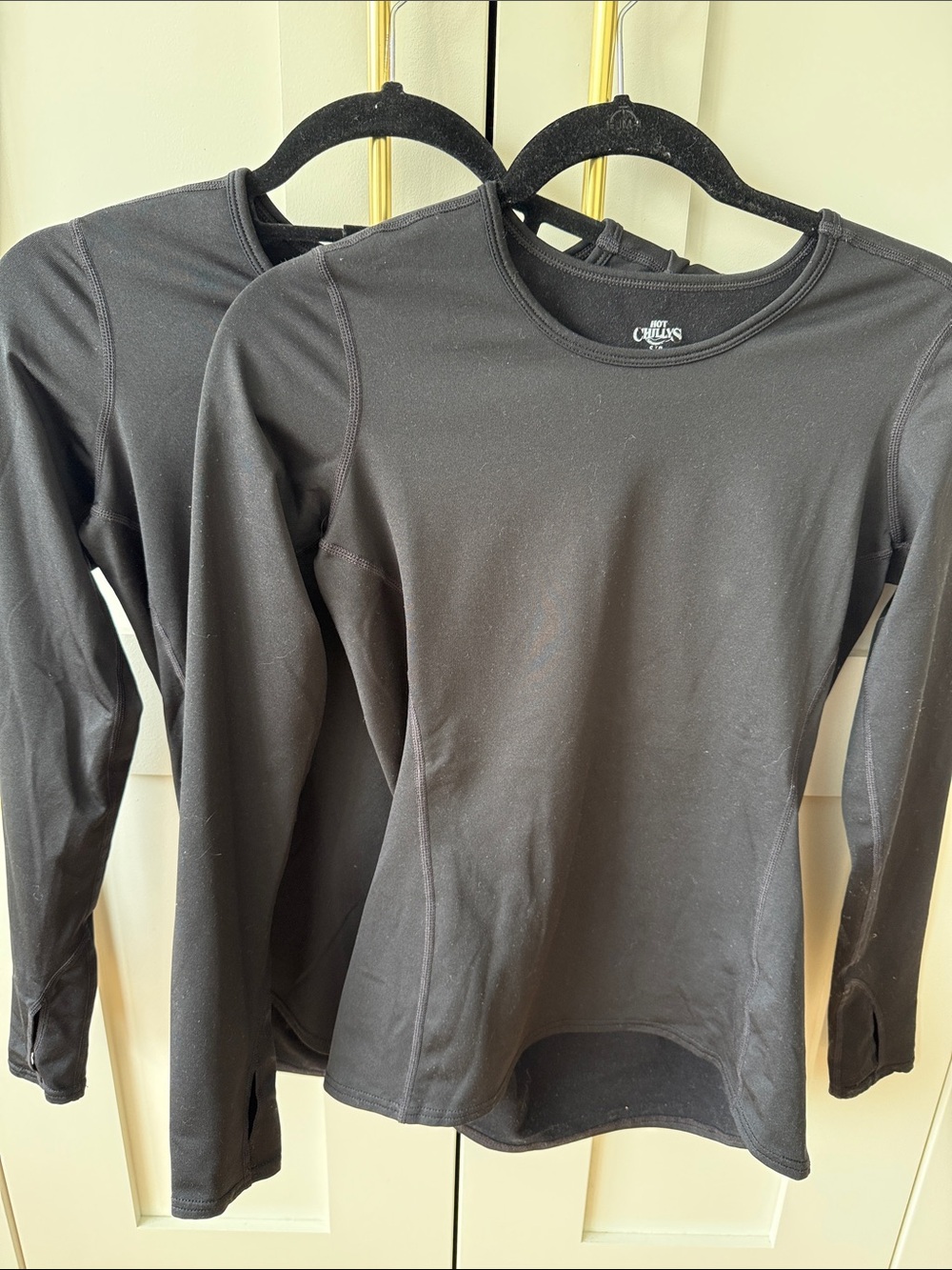 Hot Chillys Black Long-Sleeve Crewneck Layering Tees (pack of 2)